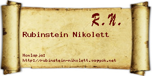 Rubinstein Nikolett névjegykártya