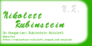 nikolett rubinstein business card